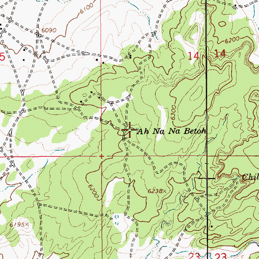 Topographic Map of Ah Na Na Betoh, AZ