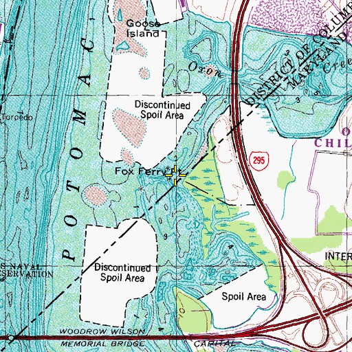 Topographic Map of Fox Ferry (historical), DC
