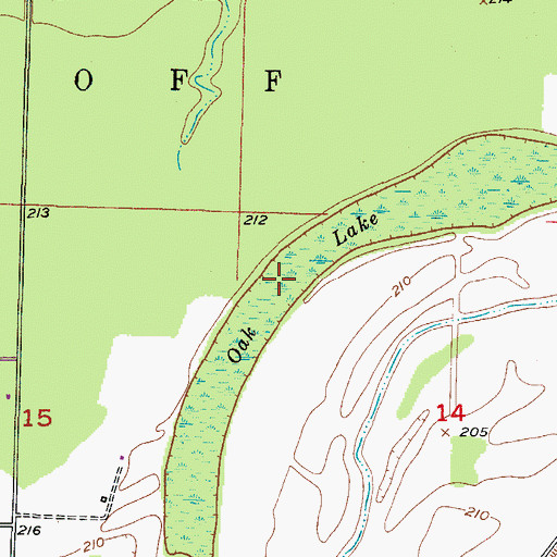 Topographic Map of Oak Lake, AR