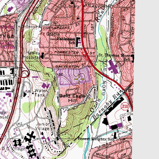 Topographic Map of Lower Gisborough Tract (historical), DC