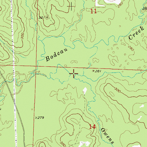 Topographic Map of Owens Branch, AR