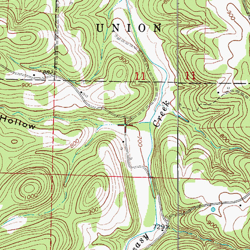 Topographic Map of Parker Hollow, AR
