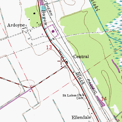 Topographic Map of Ardoyne School, LA