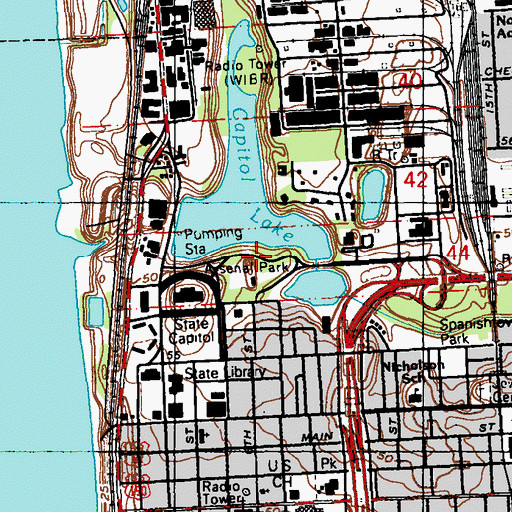 Topographic Map of Arsenal Park, LA