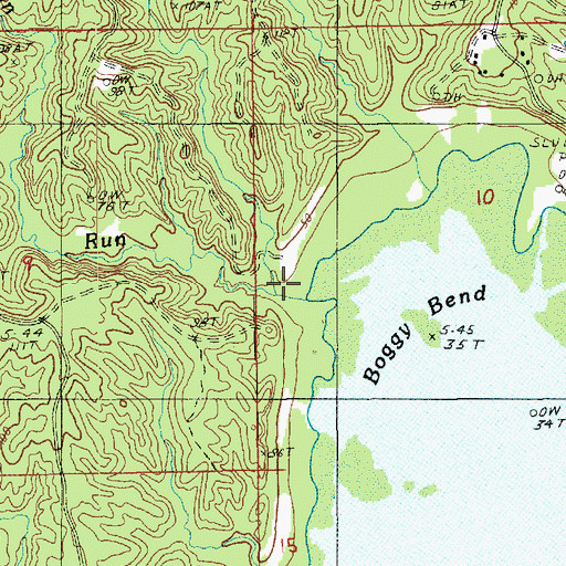 Topographic Map of Bacon Run, LA