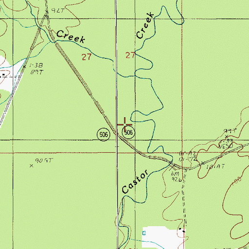 Topographic Map of Banister Creek, LA