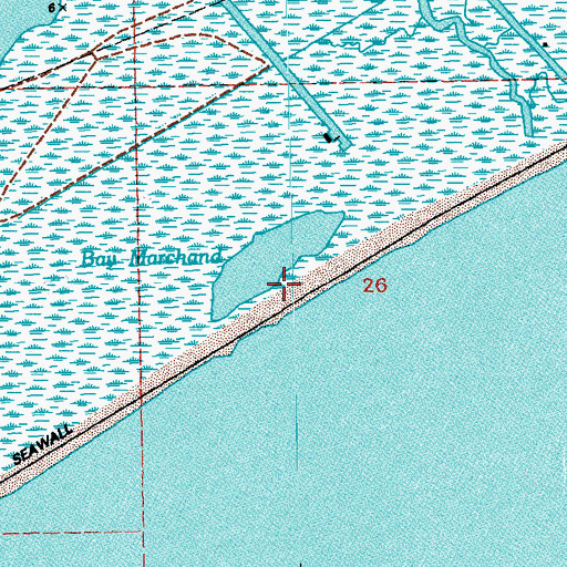 Topographic Map of Bay Marchand, LA
