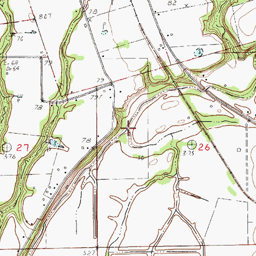 Topographic Map of Bayou des Cyprires, LA