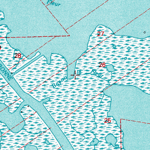Topographic Map of Bayou la Fleur, LA