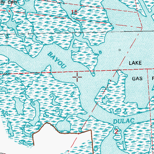 Topographic Map of Bayou Dulac, LA
