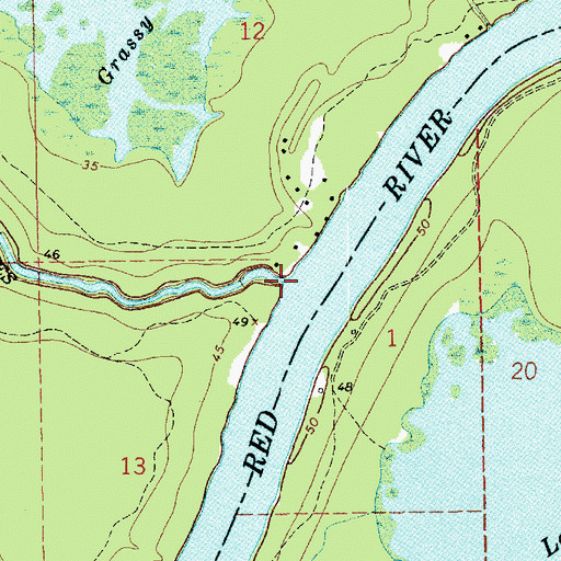 Topographic Map of Bayou Natchitoches, LA