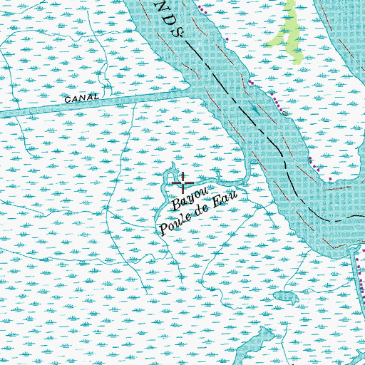 Topographic Map of Bayou Poule De Eau, LA