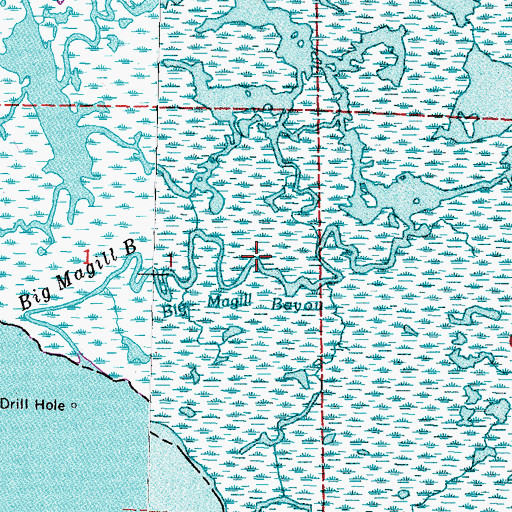 Topographic Map of Big Magill Bayou, LA