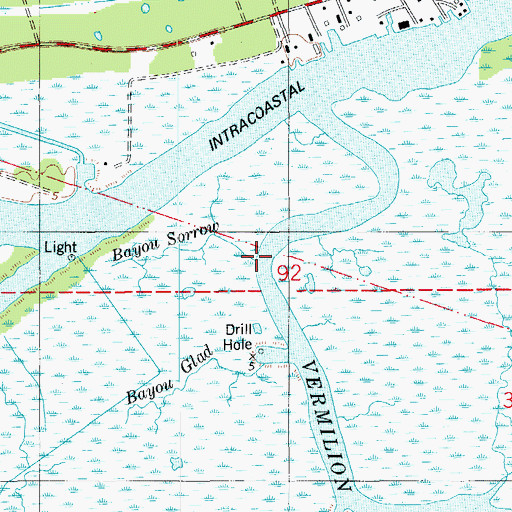 Topographic Map of Bayou Sorrow, LA