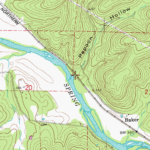 Topographic Map of Pepoon Hollow, AR