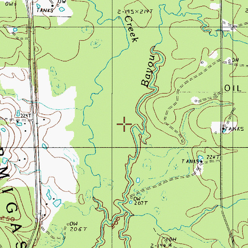 Topographic Map of Bear Creek, LA