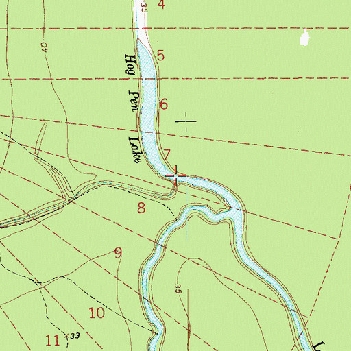 Topographic Map of Bee Bayou, LA