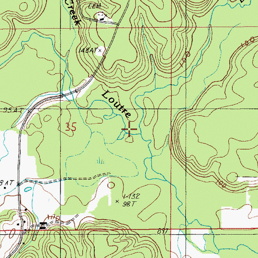 Topographic Map of Big Cane Creek, LA