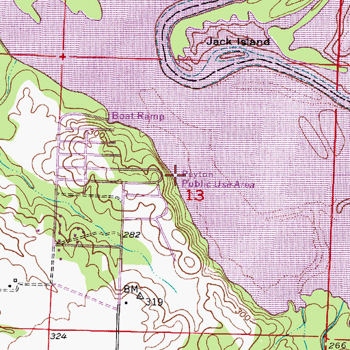 Topographic Map of Peyton Public Use Area, AR