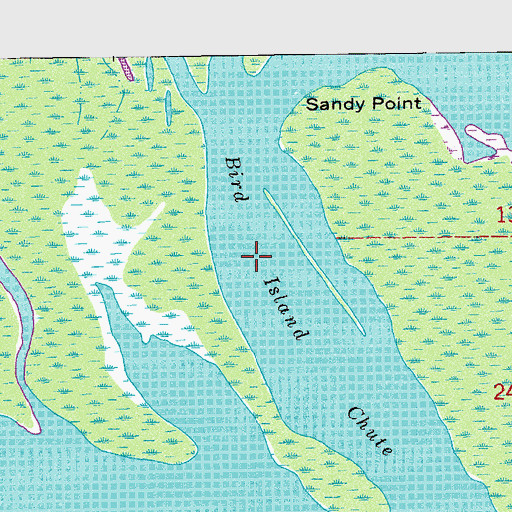 Topographic Map of Bird Island Chute, LA