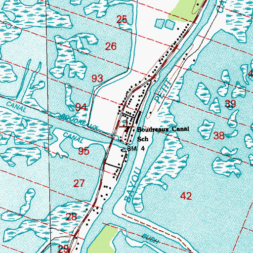 Topographic Map of Boudreaux Canal Little Caillou School, LA
