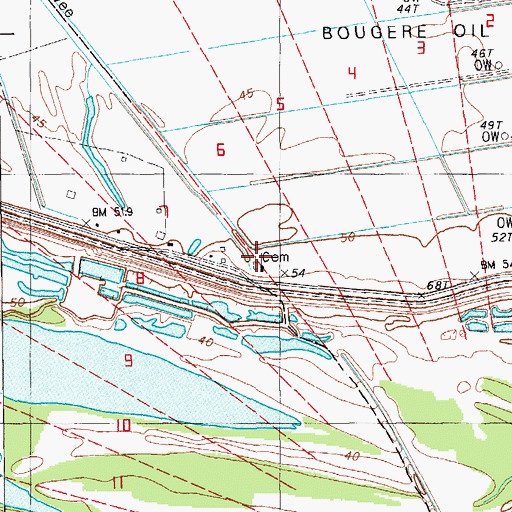 Topographic Map of Bougere Church, LA