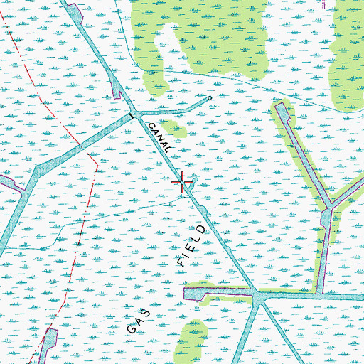 Topographic Map of Bowie Canal, LA