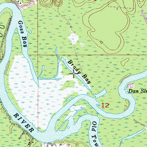 Topographic Map of Brady Bay, LA