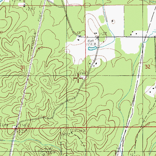 Topographic Map of Brown Cemetery, LA