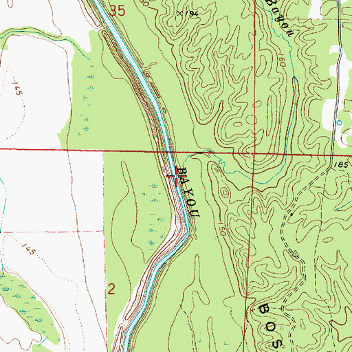 Topographic Map of Brushy Bayou, LA