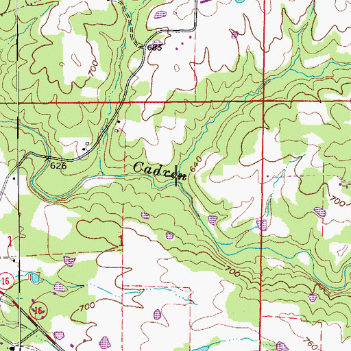 Topographic Map of Pierce Branch, AR
