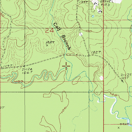 Topographic Map of Calf Branch, LA