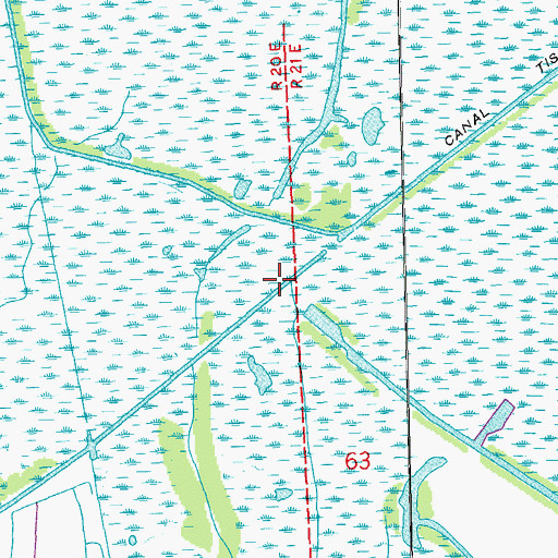 Topographic Map of Canal Tisamond Foret, LA
