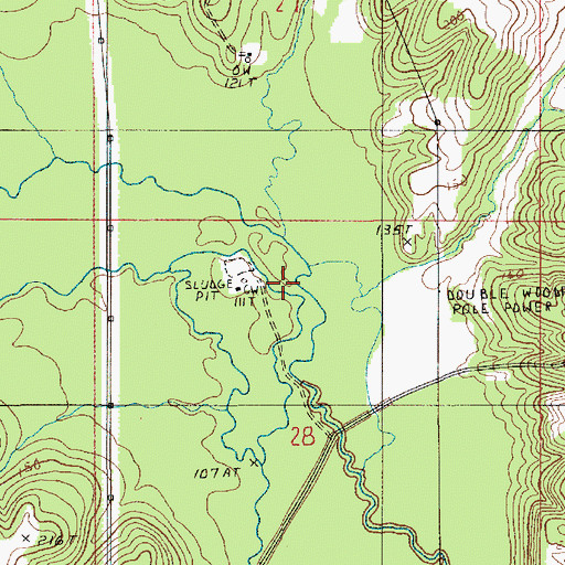 Topographic Map of Cane Creek, LA