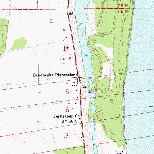Topographic Map of Canebrake Plantation, LA