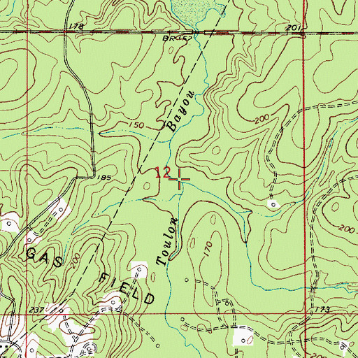 Topographic Map of Carter Creek, LA