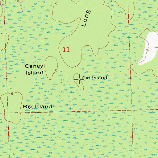 Topographic Map of Cat Island, LA