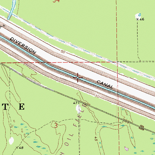 Topographic Map of Catahoula Lake Diversion Canal, LA