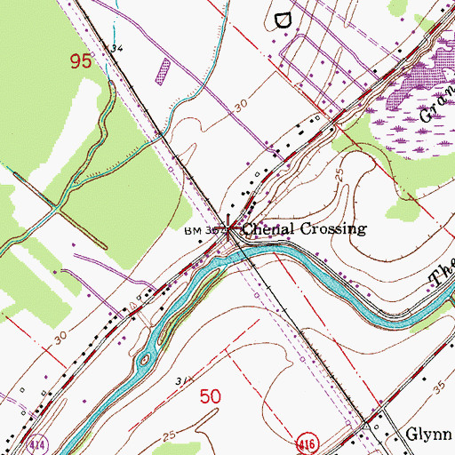 Topographic Map of Chenal Crossing, LA