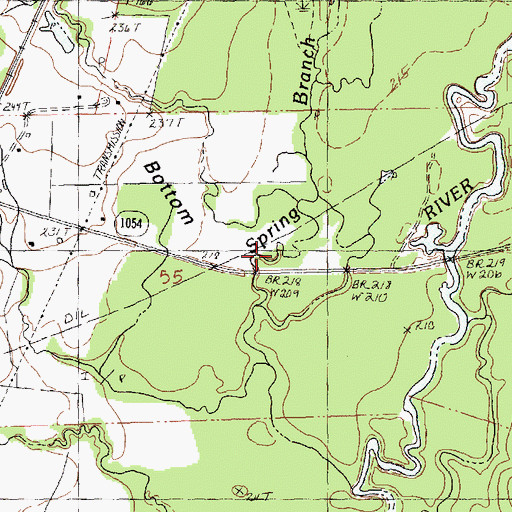 Topographic Map of Chubby Bottom, LA