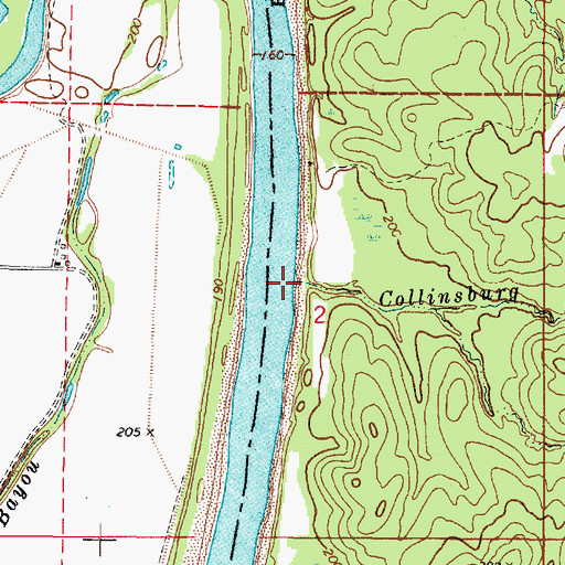 Topographic Map of Collinsburg Creek, LA
