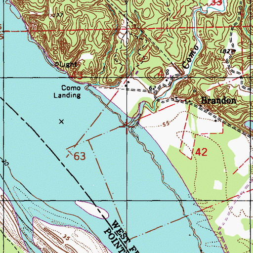 Topographic Map of Como Bayou, LA
