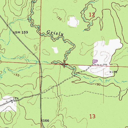 Topographic Map of Pine Bridge Creek, AR