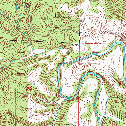 Topographic Map of Pine Creek, AR