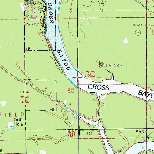 Topographic Map of Cross Bayou, LA