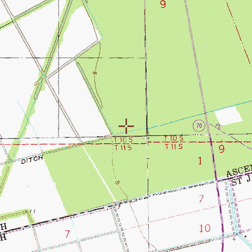 Topographic Map of Crowley Ditch, LA