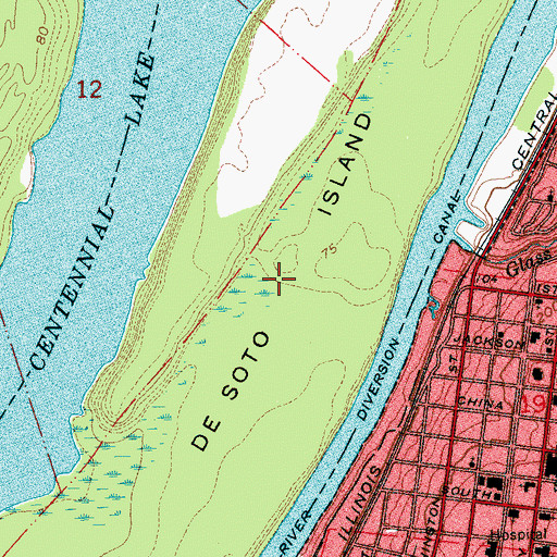 Topographic Map of De Soto Island, LA