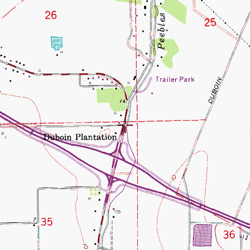 Topographic Map of Duboin Plantation, LA