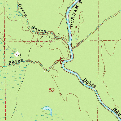 Topographic Map of Durham Prong, LA