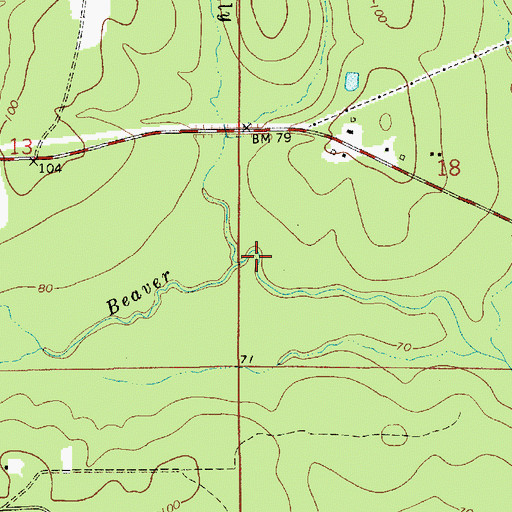 Topographic Map of Earnest Gully, LA